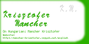krisztofer mancher business card